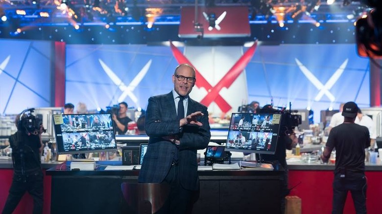 alton brown hosting iron chef