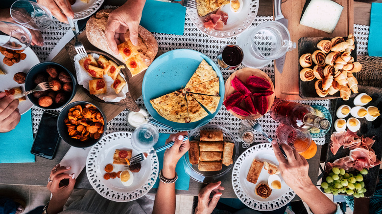 Table filled with food