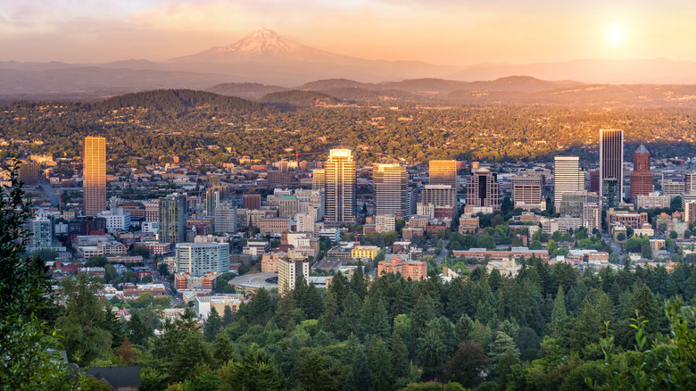 Portland cityscape at dusk