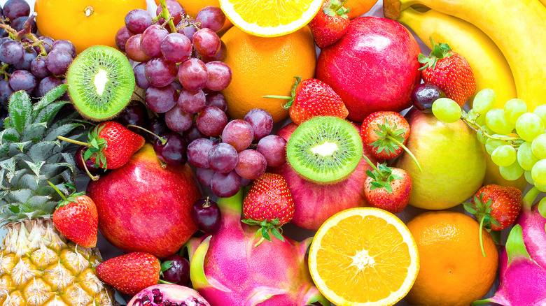 Pile of fruits and vegetables