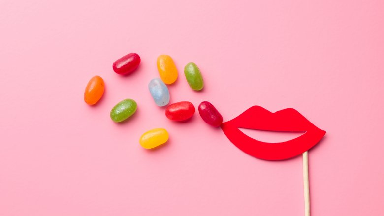 Mouth with jelly beans