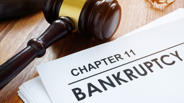 bankruptcy documents near gavel