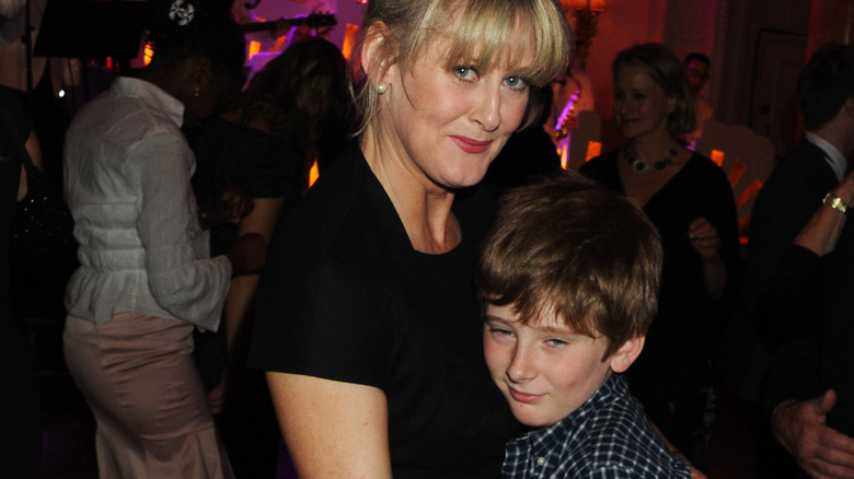 Sarah Lancashire and son in 2011