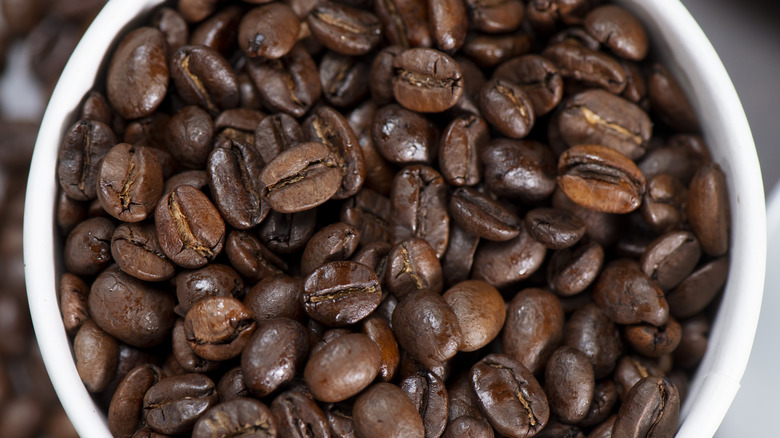 Coffee beans closeup 