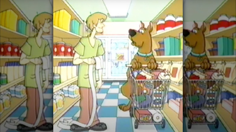 Shaggy and Scooby-Doo grocery shopping