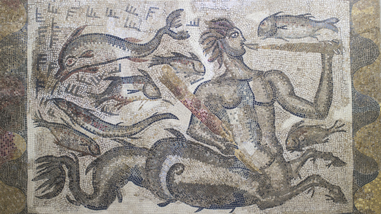 mosaic of Roman sea monster