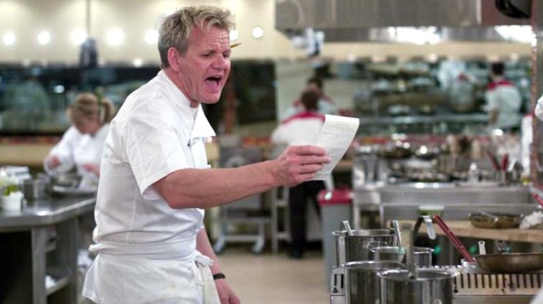 Gordon Ramsay yelling at paper