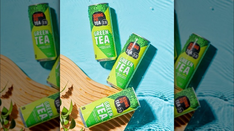 kung fu tea green tea can 