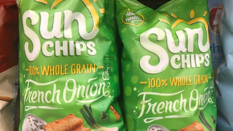 Bags of Sunchips on shelf