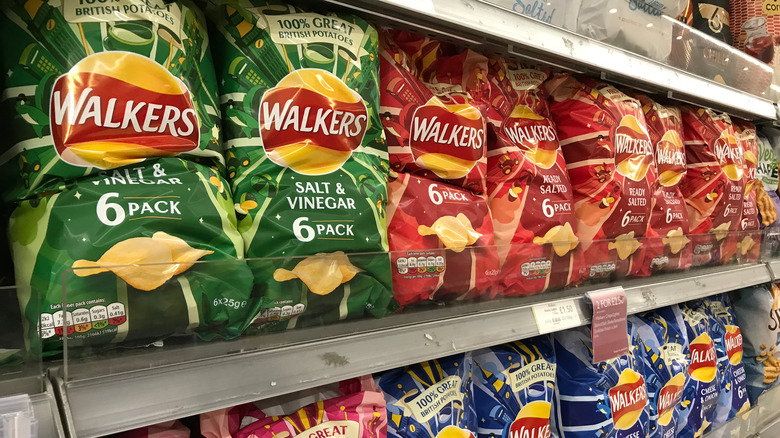 Walkers chips on shelf