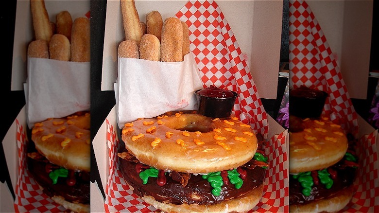 legendary doughnuts hamburger cake