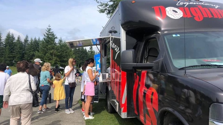 legendary doughnuts food truck parked 