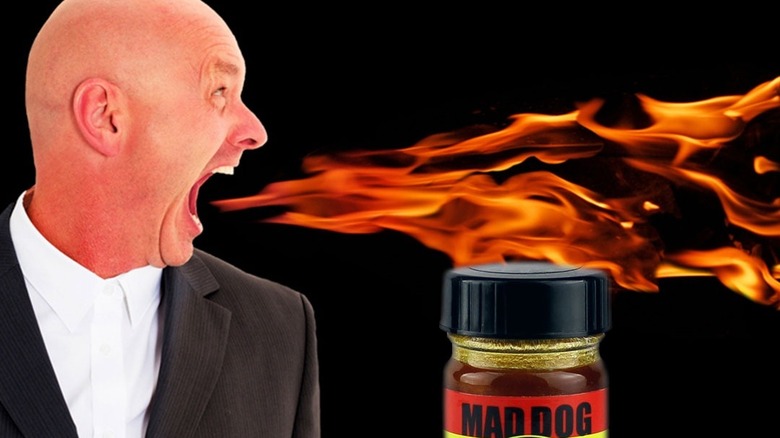 Advertisement for Mad Dog Hot Sauce