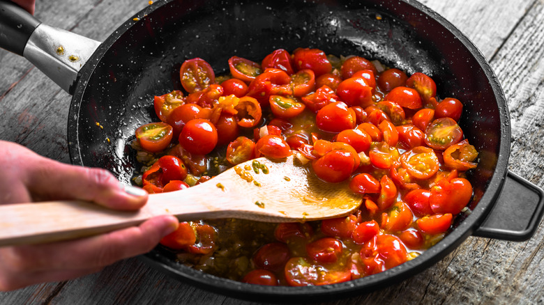 tomatoes in a pan