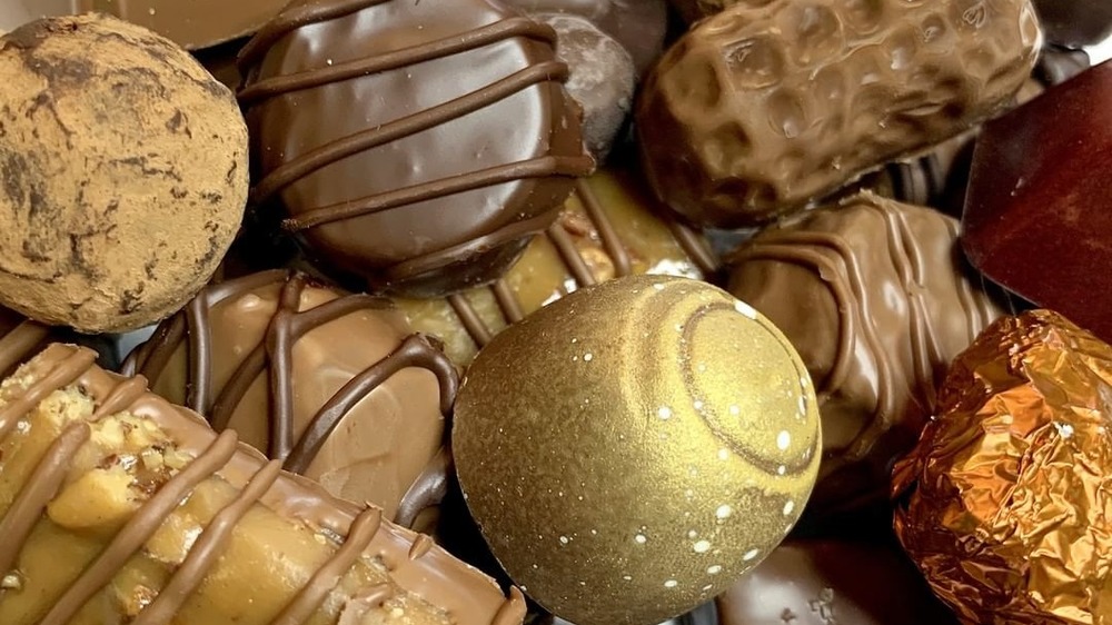 Various gourmet chocolate candies