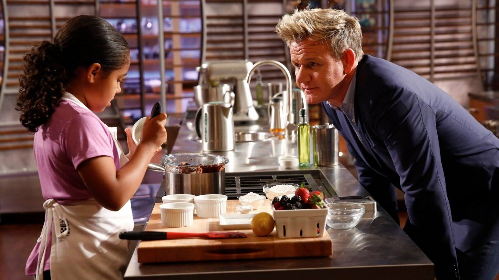 Gordon Ramsay talking to MasterChef Junior contestant