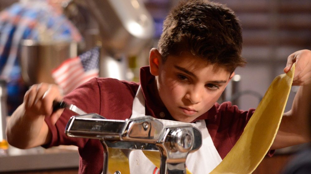 MasterChef Junior contestant making pasta