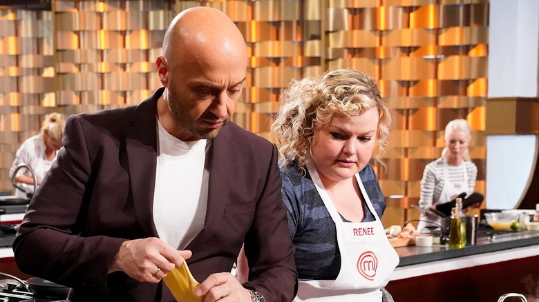 MasterChef host Joe Bastianich teaching a chef