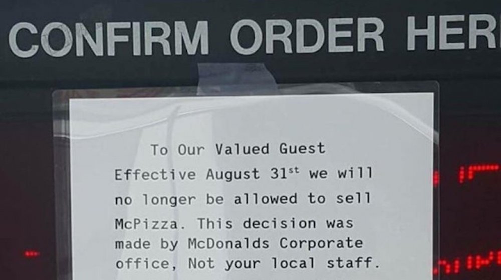 McDonald's pizza announcement