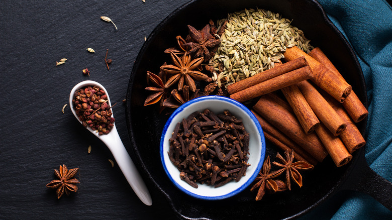 Chinese spices including Szechuan peppercorns