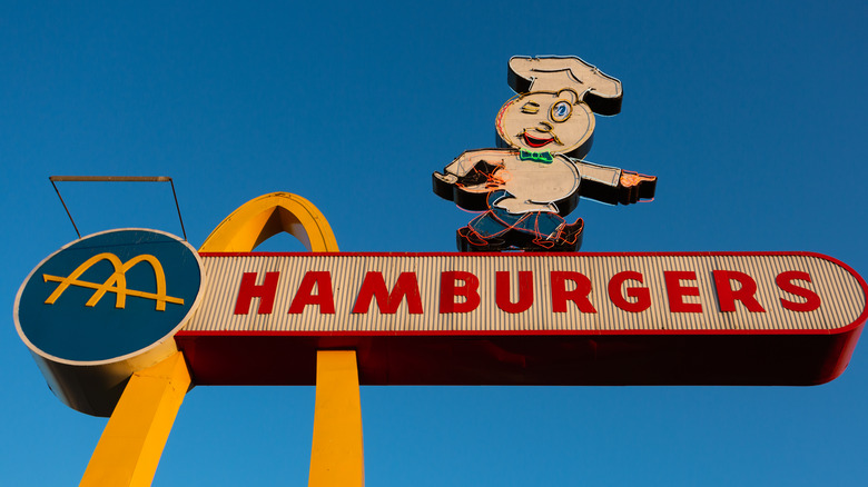 McDonald's sign and mascot Speedee