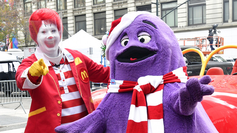 Ronald McDonald and Grimace