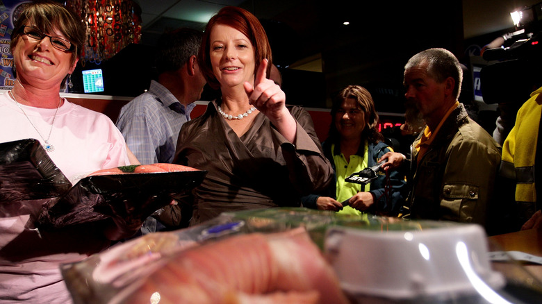 participants in a meat raffle