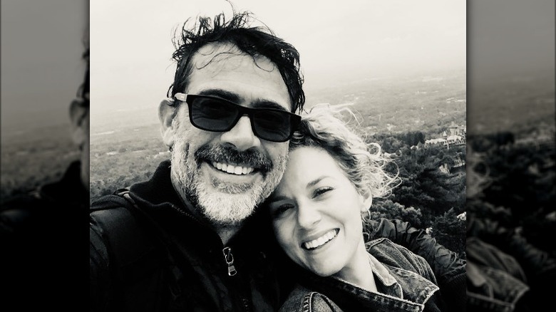 Jeffrey Morgan and Hilarie Burton black and white selfie