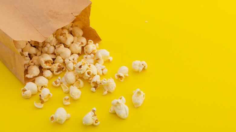 popcorn in brown bag