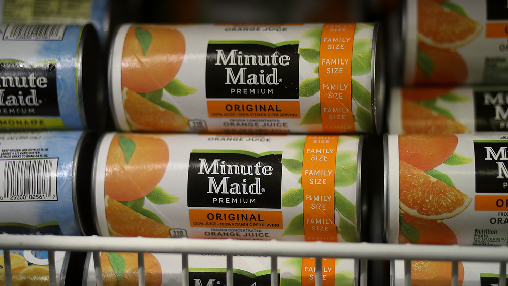 Frozen Minute Maid orange juice