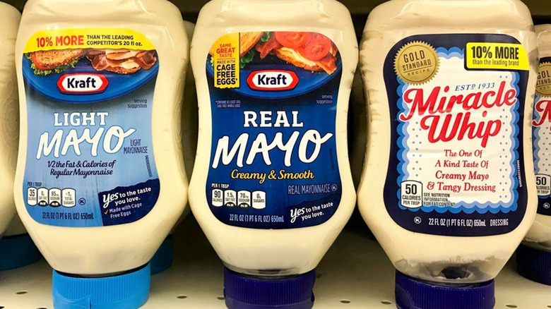 miracle whip, mayo, and light mayo