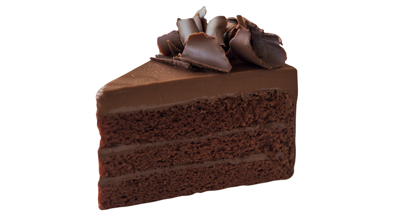 slice of chocolate layer cake