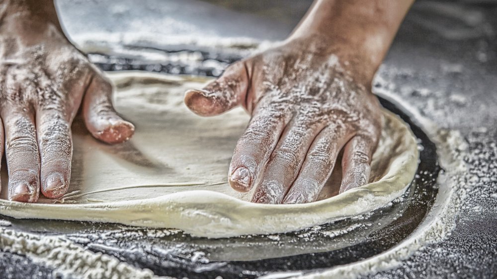 making pizza dough at MOD Pizza