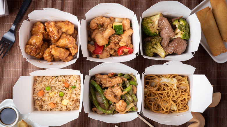 American-Chinese food takeout boxes