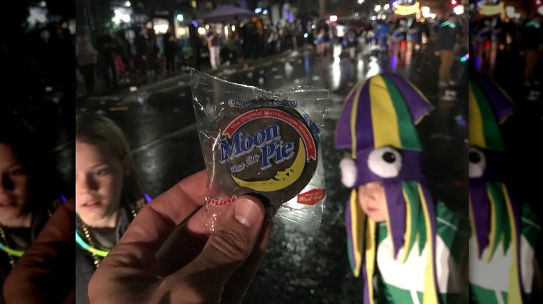 moonpie at a mardi gras parade