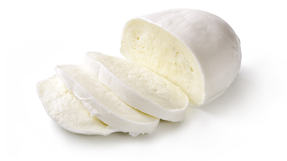 Fresh mozzarella sliced