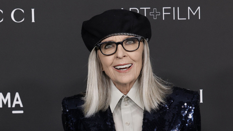 Diane Keaton wearing a hat