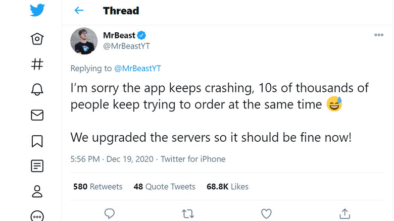 Crashed mrbeast app