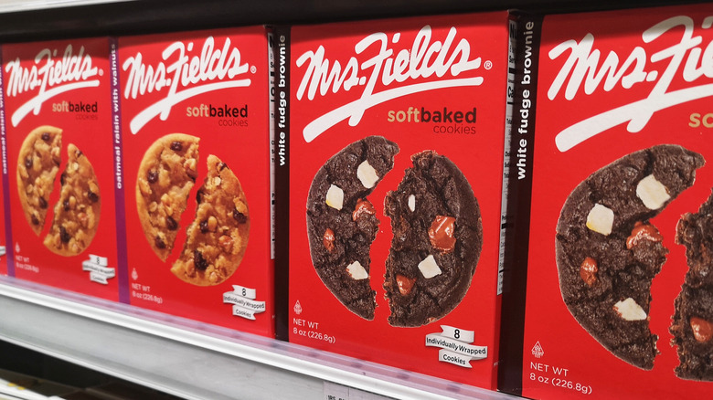 mrs. fields cookies on store shelf