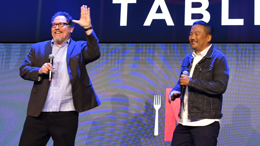 Jon Favreau & Roy Choi onstage the chef show