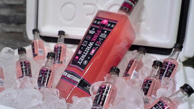 Pink Whitney bottles on ice 