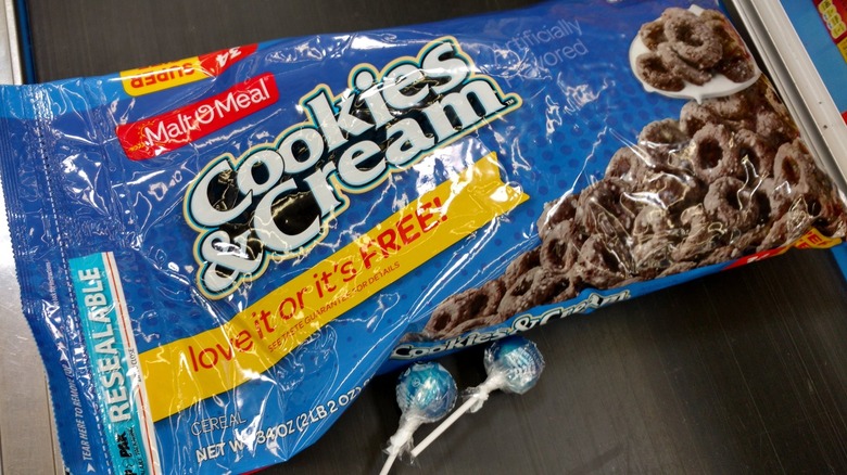 bag of malt o meal cookies and cream cereal