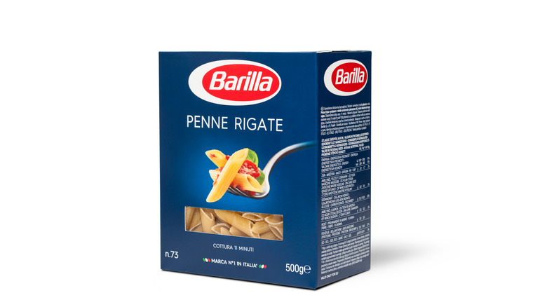 Barilla box of penne pasta