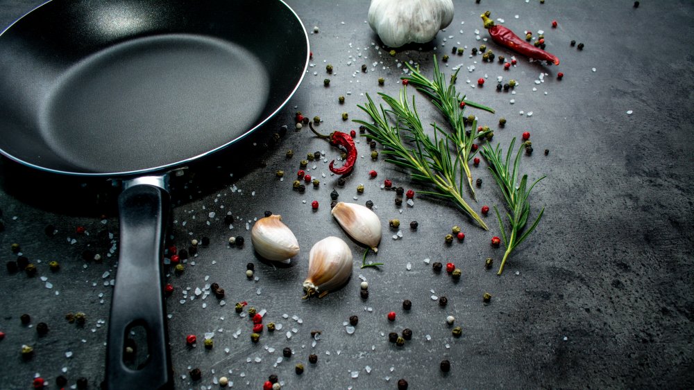 Black pepper in a pan 