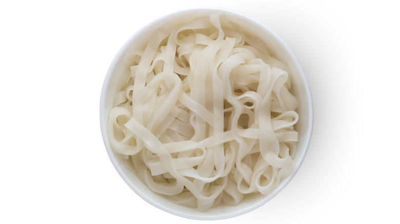 bowl of plain rice noodles