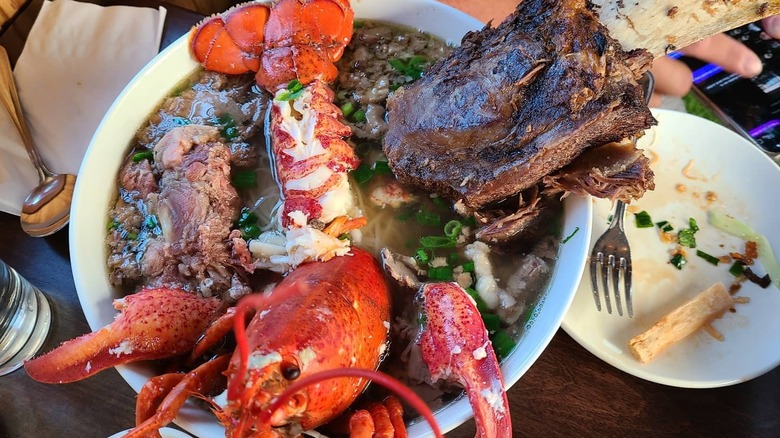 pho with lobster and beef rib