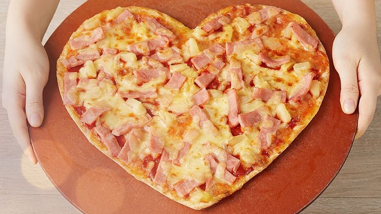 heart shaped pizza