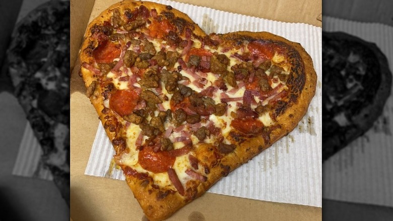 Heart-shaped pizza from Pizza Hut