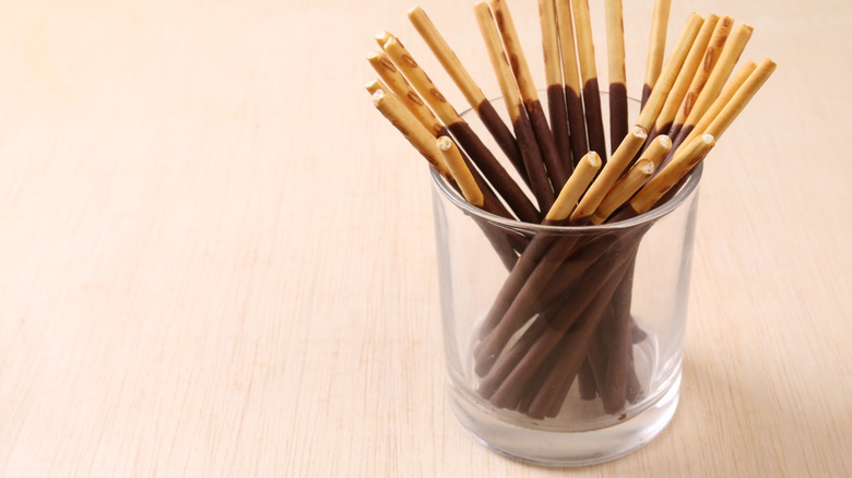 Pocky sticks in a glass