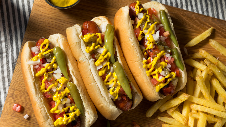 chicago-style hot dogs